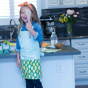 Lemon-Lime Kids Apron, Sparkle Vault Bib Apron, Lemon-Lime Bib Apron, Sparkle Vault Lemon-Lime Kids Apron